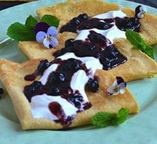 Gluten Free Crepes with Natura Blueberry Jam