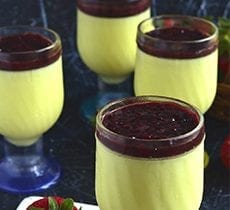 Quark and Lemon Pudding with Wild Berries Jam